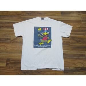 1999 Cartoon Style American Eagle Mt. Sac Relays White T-shirt Sz L Double sided